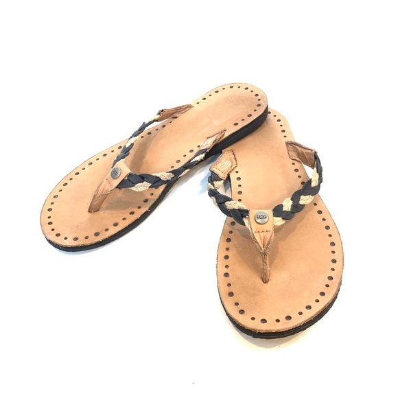 ugg leather flip flops